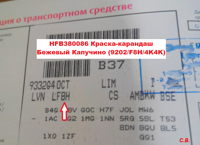 Как узнать номер краски кузова вашего авто
