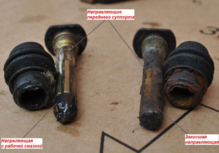 Как открутить направляющие суппорта Примерзает ручник на Шкоде - решение
